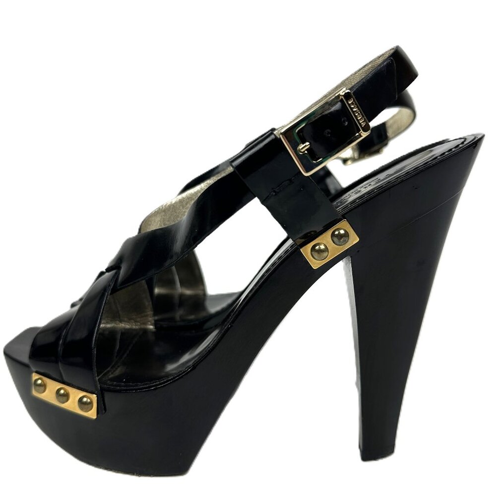 Versace Patent Leather Platform Heels Sandals Black Size‎ 38